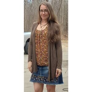 Sofra perfect lightweight cardigan olive green small